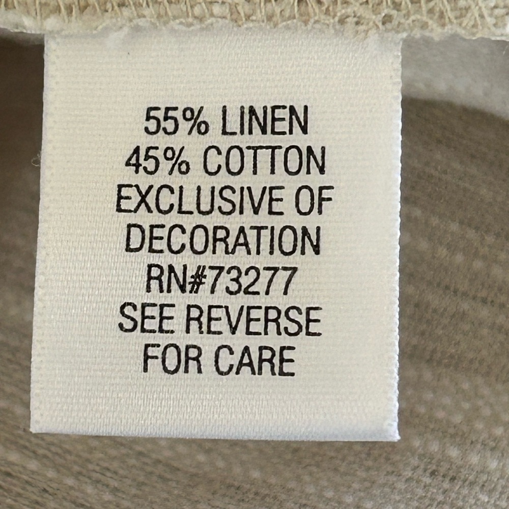 Dana Buchman Linen Blend Sleeveless Cream Eyelet Yoke Shift Dress Size 12 NWOT - Picture 10 of 11